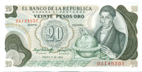 20 песо Колумбии 1982 года р409d