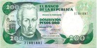 200 песо Колумбии 1983-1991 года р429