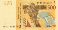 500 франков Гвинеи-Биссау 2016 года р919s