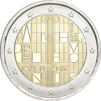 2 евро Словения 2022 г 150 лет со дня рождения Йоже Плечника