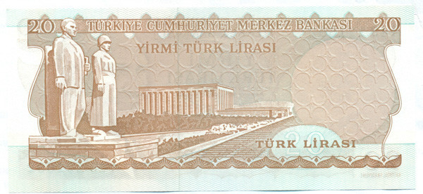20 лир Турции 1970(1974) года p187b