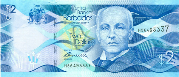 2 доллара Барбадоса 2013 года р73