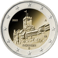 Германия 2 евро 2022 г. Тюрингия Германия  (A,D,F,G,J)