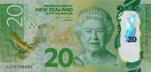 20 долларов Новой Зеландии 2016-2018 года p193