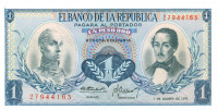1 песо Колумбии 1973 года р404е