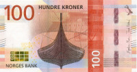 100 крон Норвегии 2016 года р new