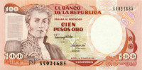 100 песо Колумбии 1991 года р426e