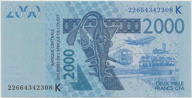 2000 франков Сенегала 2003-2024 годов. P-716К