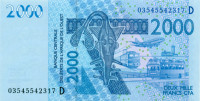 2000 франков Мали 2003 года p416d