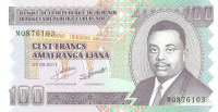 100 франков Бурунди 2011 года р44b