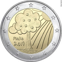 2 евро, 2019 г. Мальта. Природа и окружающая среда