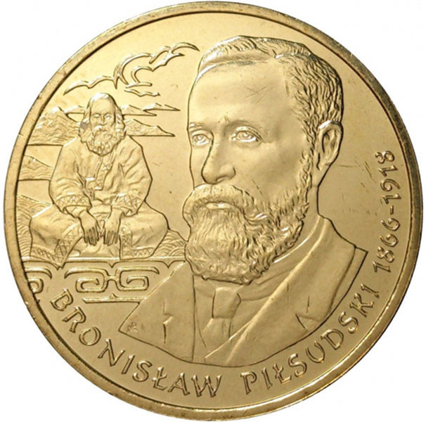 2 злотых, 2008 г. Этнограф Бронислав Пилсудский (1866-1918) (серия «Польские путешественники и исследователи»)