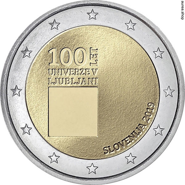 2 евро, 2019 г. Словения. 100-летие Люблянского университета