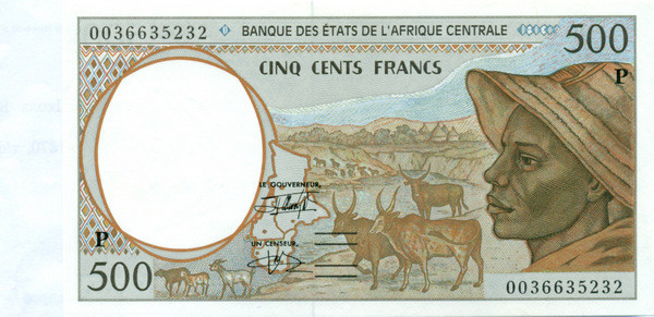 500 франков ЧАД 2000 года р601 Pg