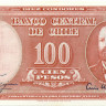 100 песо Чили 1960-1961 года p127a(1)