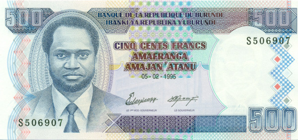 500 франков Бурунди 1995 года р37A