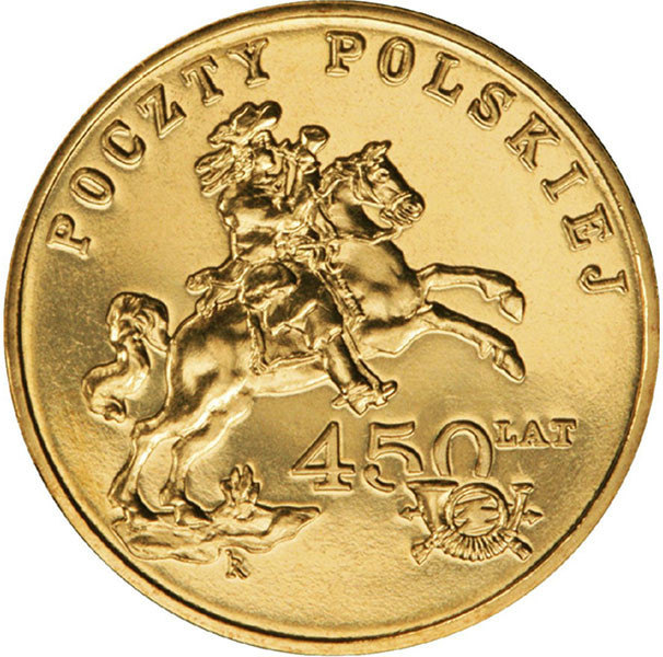 2 злотых, 2008 г. 450 лет Польской Почты