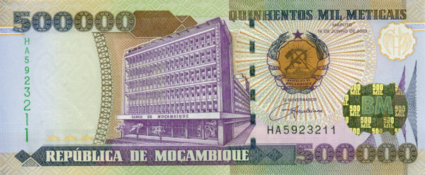500 000 метикас Мозамбика 2003 года р142