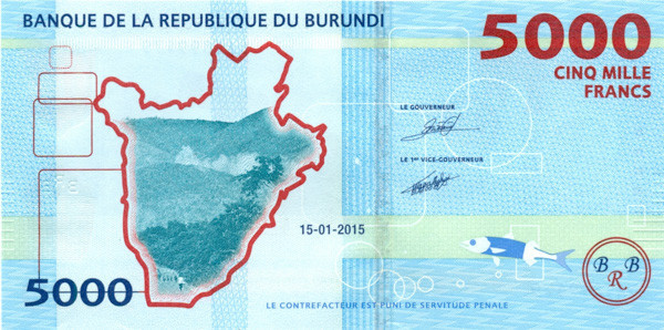 5000 франков Бурунди 2015 - 2018 года р53