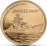 2 злотых, 2013 г. Ракетный эсминец «Варшава» (серия «Польские корабли»)
