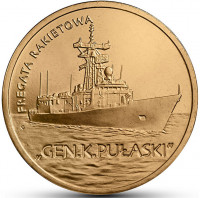 2 злотых, 2013 г. Фрегат «Генерал Казимир Пуласки» (серия «Польские корабли»)