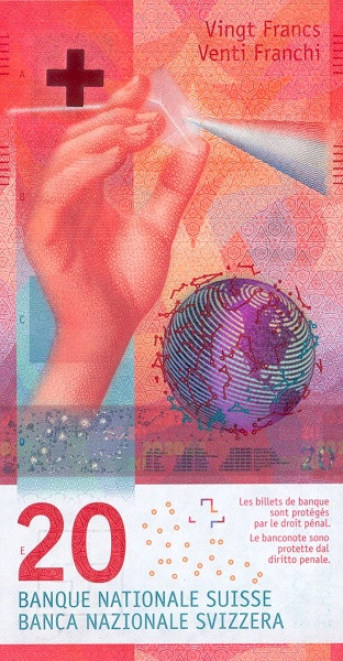20 франков Швейцарии 2015-2021 года. Р-76