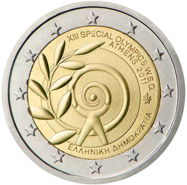 2 евро, 2011 г. Греция (Всемирные Специальные Олимпийские игры)