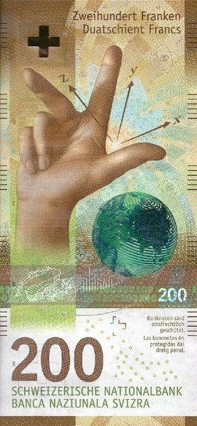 200 франков Швейцарии 2016-2019 года. Р-78 200 франков Швейцарии 2016-2019 года. Р-78