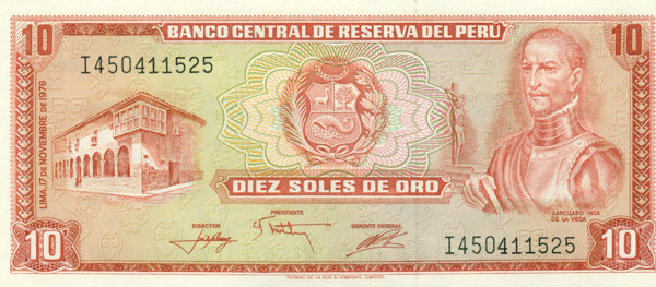 10 солей Перу 17.11.1976 года р112