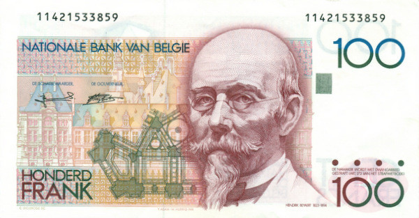 100 франков Бельгии 1982-1994 годов p142a(7)