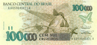 100000 крузейро Бразилии 1992-1993 года p235b