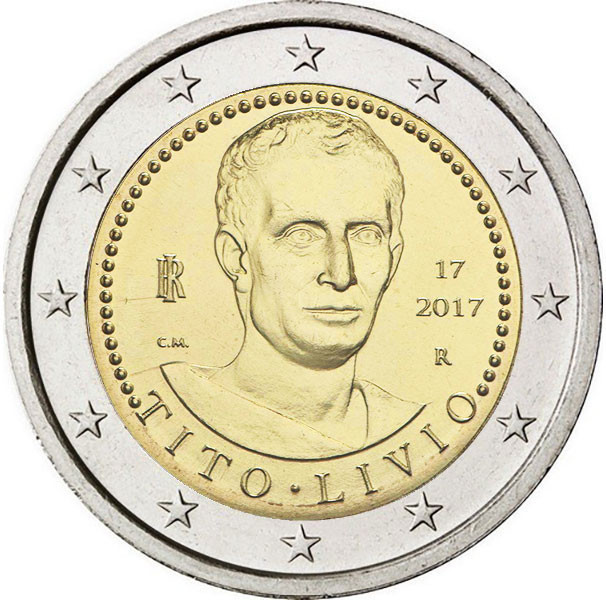 2 евро, 2017 г. Италия 2000 лет со дня смерти Тита Ливия
