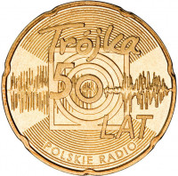 2 злотых, 2012 г. 50 лет Третьей программе Польского радио «Тройка»