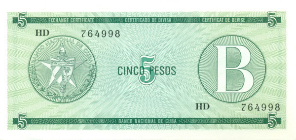 5 песо Кубы 1985 года pfx7