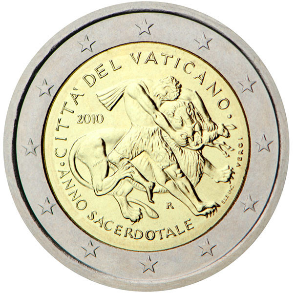 2 евро, 2010 г. Ватикан (Год священника)
