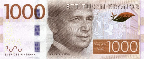 1000 крон Швеции 2015-2024 года. Р-74 1000 крон Швеции 2015-2024 года. Р-74