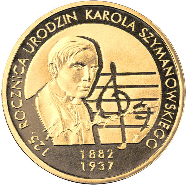 2 злотых, 2007 г. 125-летие Кароля Шимановского (1882-1937)