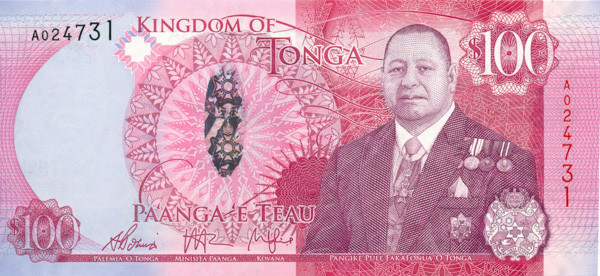 100 паанги Тонги 2015 года p49