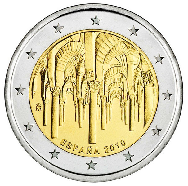 2 евро, 2010 г. Испания (Исторический центр города Кордова)