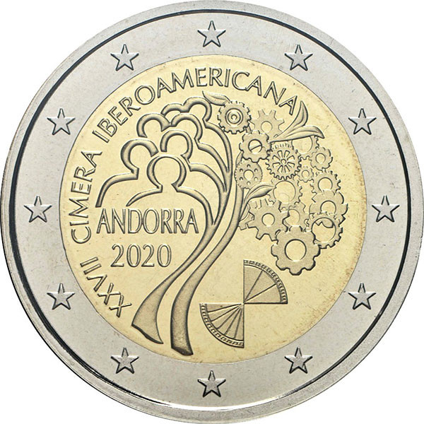 2 евро, 2020 г. Андорра. XXVII Иберо-американский саммит в Андорре