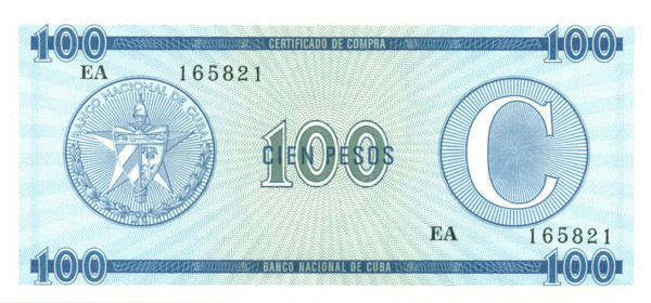 100 песо Кубы 1985 года. P-FX25