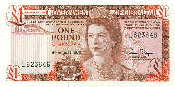 1 фунт Гибралтара 1988 года р20e