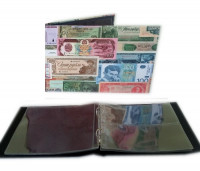 Альбом для банкнот АМЛГБ-15 (горизонтальный, ламинированный), с листами. Россия