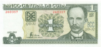 1 песо Кубы 2001-2005 года р121