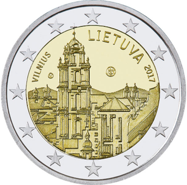 2 евро, 2017 г. Литва Вильнюс
