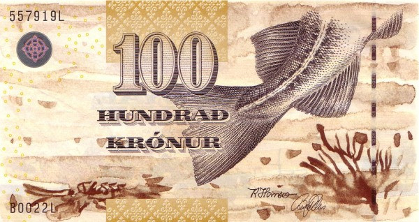 100 крон Фарерских островов 2002 года. Р-25