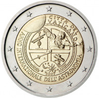 2 евро, 2009 г. Ватикан (Международный год астрономии)