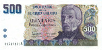 500 песо Аргентины 1984 года р316a