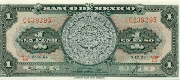 1 песо Мексики 1954 года p56