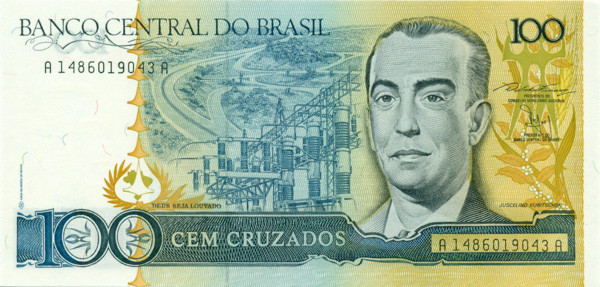 100 крузадо Бразилии 1986-1988 годов р211b